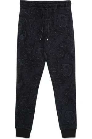 Etro Sweatpants, male, , L, Navy Cotton Fleece Jogging Trousers