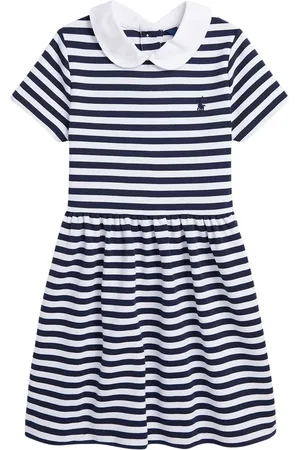 Ralph Lauren Dresses, female, , 5 Y, Girls Striped Occasion Dress in Navy