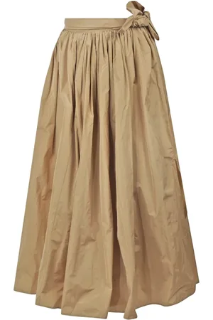 LIVIANA CONTI Midi Skirts, female, , S, Taffeta Long Skirt with Front Slit