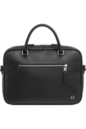 Armani Exchange Logo Pattern Briefcase with Adjustable Strap