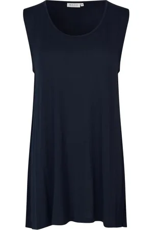 Masai Sleeveless Tops, female, , 2XL, Navy Top with Wide Straps