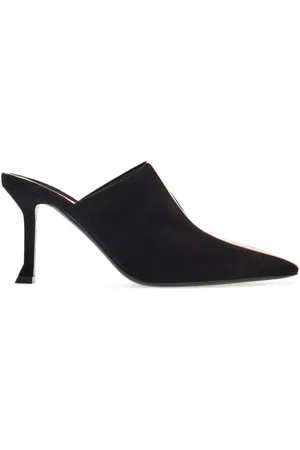 Salvatore Ferragamo Heeled Mules, female, , 4 1/2 UK, Stripe-Detail Suede Mule
