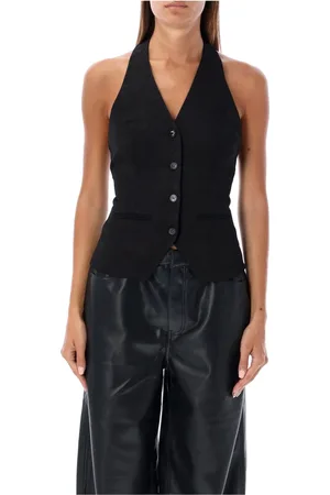 Marine Serre Sleeveless Tops, female, , S, Moon Diamond Jacquard Halterneck Top