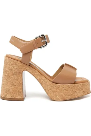 Stella McCartney Skyla Buckle Cork Platform Sandals