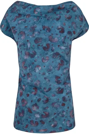 Cortana Blouses, female, , S, Camaron Isla Print Stretch Silk Top