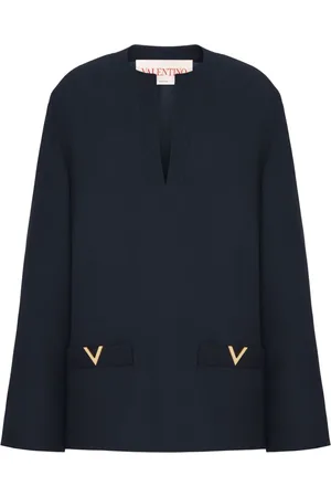 VALENTINO GARAVANI Blouses, female, , S, Silk Shirt V Gold Detail