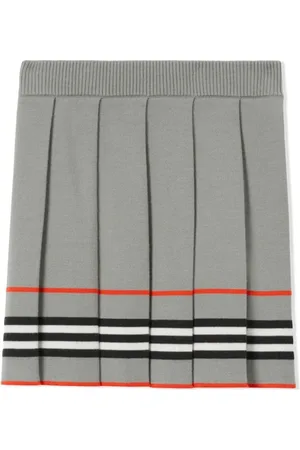 Burberry Skirts, female, , 10 Y, Icon Stripe Knitted Pleated Miniskirt