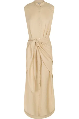 Cortana Shirt Dresses, female, , XL, Frances Layered Striped Silk Midi Shirt Dress