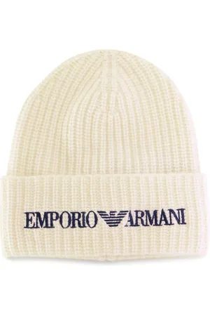 Emporio Armani Beanies, male, , M, Wool Beanie with Blue Logo