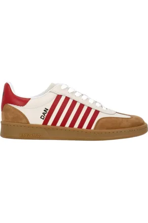 Dsquared2 Leather Trainers Round Toe
