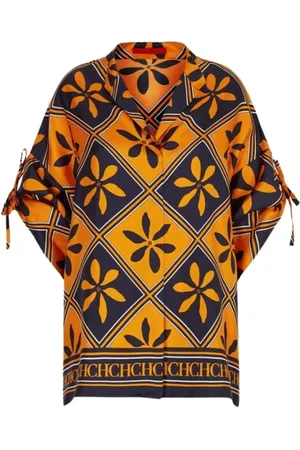 Carolina Herrera Oversized Silk Twill Blouse