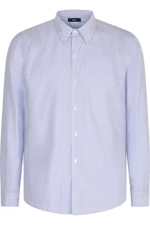 HERNO Formal Shirts, male, , XL, Striped Cotton Shirt Buttoned Front