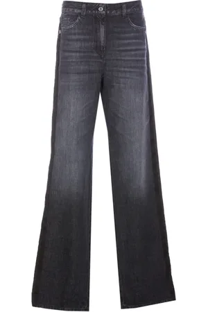 Elisabetta Franchi Wide Jeans, female, , W26, Wide Leg Velvet Band Jeans