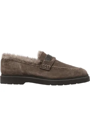 Brunello Cucinelli Suede and shearling moccasins
