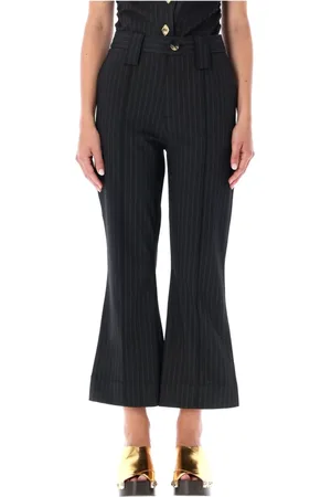 Ganni Striped Cropped Trousers