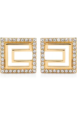Elisabetta Franchi Earrings, female, , ONE SIZE, Gold-tone Logo Earrings Pair