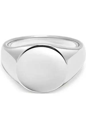 Nialaya Circular Sterling Silver Signet Ring