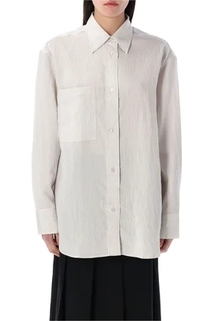 STUDIO NICHOLSON Oversized Crinkle Shirt Black