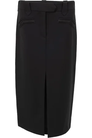 Tom Ford Midi Skirts, female, , S, Wool Skirt with Front Slit