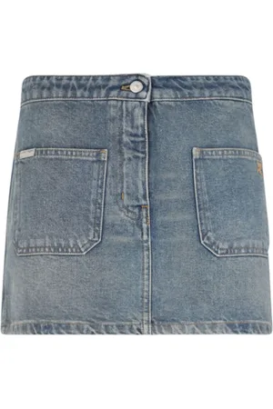 Courrèges Logo-Embroidered Denim Mini Skirt