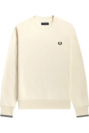 Fred Perry Sweatshirts, male, , XL, Ecru Jumper with Logo