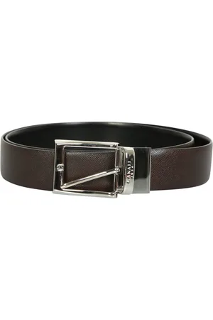CANALI Belts, male, , 110 CM, Engraved Leather Belt