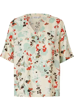 Masai Blouses, female, , S, Floral Print Top Frosty Green