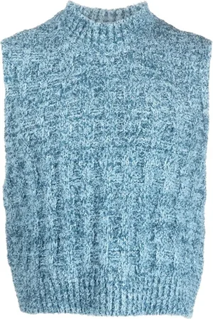 Maison Margiela Sleeveless Knitwear, male, , S, Sleeveless Mock Neck Knitted Vest
