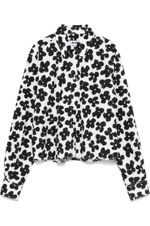 Msgm Shirts, female, , S, Buttoned-Cuff Shirt Curved Hem