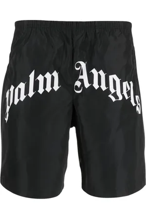 Palm Angels Beachwear, male, , S, Logo Print Swim Shorts