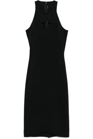 MUGLER Midi Dresses, female, , M, Crew Neck Dress with Rear Slit