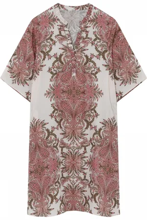 gustav Short Dresses, female, , L, Abstract Print Knee Dress Coralbeige