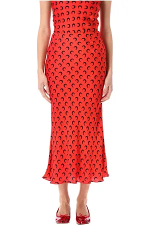 Marine Serre Moon Satin Midi Skirt