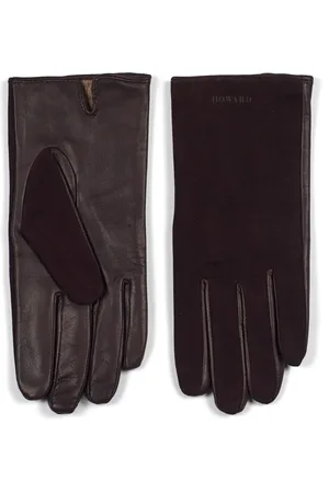 Howard London Dark Brown Leather Gloves