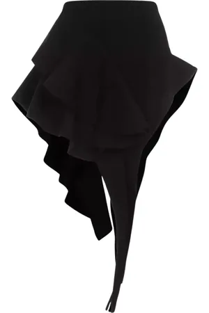 MUGLER Short Skirts, female, , M, Asymmetric Mini Skirt with Ruffles
