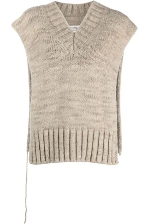 Maison Margiela V-neck Knitwear, female, , M, Knitted Alpaca Wool Vest
