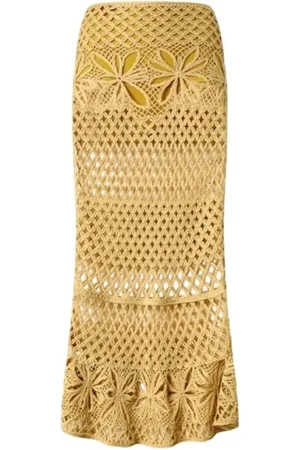 Pinko Floral Embroidered Knit Skirt