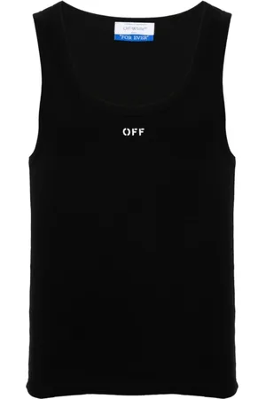 OFF-WHITE Logo Print Ribbed Top