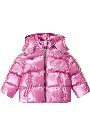 Palm Angels Winterjackets, female, , 4 Y, Shiny Track Hooded Puffer Jacket