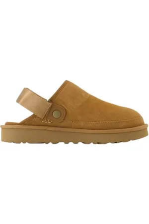 UGG Clogs, male, , 9 UK, Shearling Clog Sandals - Leather - Brown