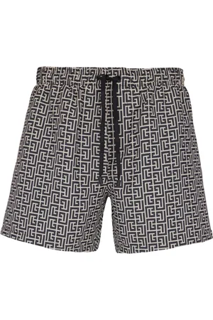 Balmain Printed PB Labyrinth swim shorts