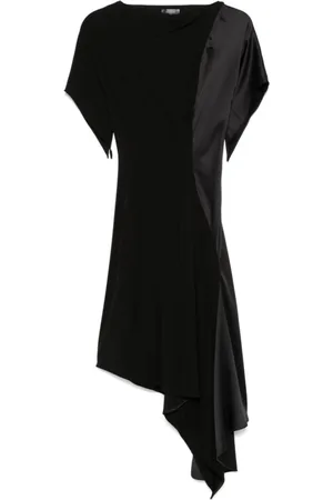 MUGLER Midi Dresses, female, , S, Asymmetric Pleated Dress