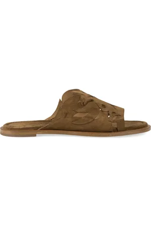 SARTORE Chamois Suede Mules Round Toeline