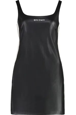 Palm Angels Short Dresses, female, , XS, Vegan Leather Dress with Side Stripes