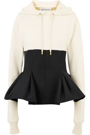 Nina Ricci Contrasting-Peplum Hoodie