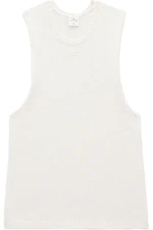 Courrèges Sleeveless Knitwear, male, , S, Ribbed-Knit Sleeveless Tank Top