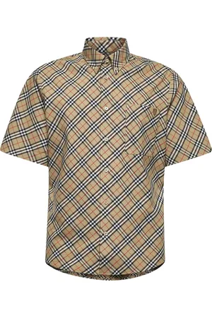 Burberry Short Sleeve Shirts, male, , S, Short Sleeve Shirt with B Shield Motif