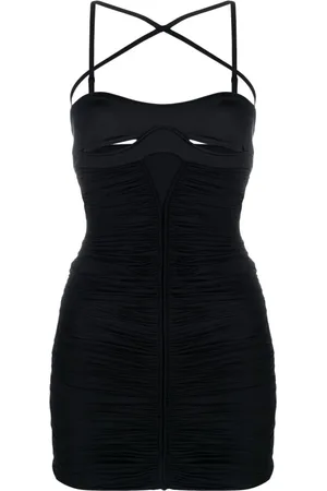 MUGLER Party Dresses, female, , S, Ruched Thigh-Length Fitted Dress