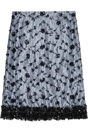 Ganni Short Skirts, female, , XS, High-Waist Sequinned Tulle Skirt