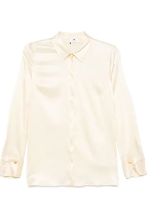 Elisabetta Franchi Silk Satin Blouse with Double Cuffs